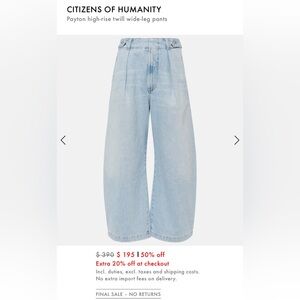Citizens‎ of Humanity Payton high-rise twill wide-leg pants Utility Trousers 25